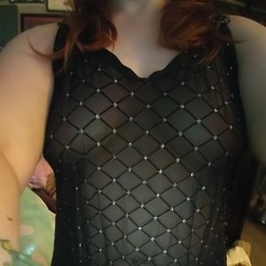 Sheer glitter dot slip